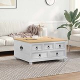 STORAGE box s ladicama Bijelo 90 x78 x 45 cm Čvrsto borovo drvo Cene