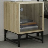 vidaXL Nočna omarica s steklenimi vrati sonoma hrast 35x37x50 cm Cene