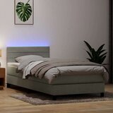 Box spring postelja z vzmetnico Svetlo siva 80x210 cm žamet, (21791489) Cene