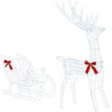  Reindeer vuče saonice LOVIISA 2 kom. 450 LED lampica - Prozirni konop | shoptok.hr