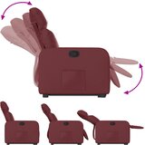  Naslonjač na podizanje od umjetne kože crvena boja vina | shoptok.hr