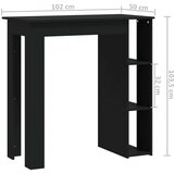 vidaXL Barski stol s policom crni 102 x 50 x 103,5 cm od iverice | shoptok.hr