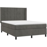  box spring s madracem LED tamnosivi 140x200 cm baršun | shoptok.hr