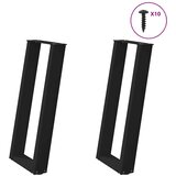  Noge za konzolni stol U-oblik 2 kom Crne 28 x (72-73) cm Čelik | shoptok.hr
