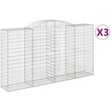  Lučne gabionske košare 3 kom 300x50x160/180cm pocinčano željezo | shoptok.hr