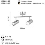 Opviq Luster Oktano-52-12, O6, 12cm, IP20 Zlatno-crne boje | Eponuda.ba