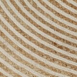  Ručno rađeni tepih od jute sa spiralnim uzorkom bijeli 150 cm | shoptok.hr