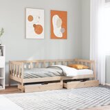 vidaXL Dnevni krevet s ladicama bez madraca 90 x 190 cm masivno drvo | shoptok.hr