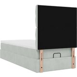 vidaXL Otomanski posteljni okvir z vzmetnicami siv 80x200 cm žamet | Shoptok.si