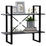 vidaXL ormarić za knjige s 2 razine sivi 80x30x70 cm masivna borovina | shoptok.hr