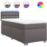 Maison Chic Box spring postelja - Vzmetna postelja z vzmetnico siva 100x200 cm umetno usnje SL18265, (21894459) | Shoptok.si