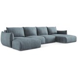 Makamii Plava sklopiva kutna garnitura od šenila (u obliku slova "U") Leila – | shoptok.hr