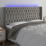  LED uzglavlje svjetlosivo 203 x 16 x 118/128 cm baršunasto | shoptok.hr