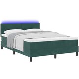  LED Box Spring Krevet Tamnozelena 160 x 200 cm Baršun | shoptok.hr