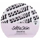 Pink Selfie Skin Coconut Oil Sheet Mask hranljiva lanena maska s kokosovim oljem 1 ks za ženske