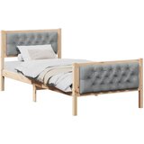  Krevetna konstrukcija s uzglavljem Svijetlo siva 90 x 190 cm Smeđa | Shoptok.si