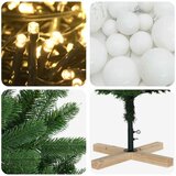  Umjetno božićno drvce s kuglicom 150 cm 150 LED lampica - 150 cm s LED žaruljama i bijelim kuglicama | shoptok.hr
