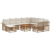 Set vanjskih sofa 11 kom. Prirodna i krema bijela poliratan | shoptok.hr