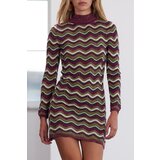 Trendyol Limited Edition Fuchsia Color Block Bodycone Mini Sweater Dress | Shoptok.si