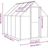  Staklenik s okvirom zeleni 224 x 169 x 195 cm aluminijski | shoptok.hr