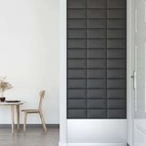  Zidne ploče od umjetne kože 12 kom sive 30 x 15 cm 0 54 m² | shoptok.hr