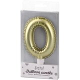 Festa Balloon candle, svećica, 12 cm, zlatna - odaberite broj Cene