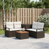  Set sofe 6 kom. Crna i krem-bijela Poli Rattan i čelik | shoptok.hr