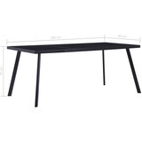  Blagovaonski stol crni 160 x 80 x 75 cm od kaljenog stakla | Eponuda.com