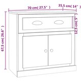  Komoda boja dimljenog hrasta 70x35,5x67,5 cm konstruirano drvo | shoptok.hr