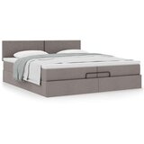 vidaXL Otomanski krevet s madracem smeđesivi 200x200 cm tkanine | shoptok.hr