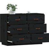  Komoda črna 100x40x75 cm trdna borovina, (20654651) | Shoptok.si