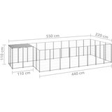  Kavez za pse srebrni 10,89 m² čelični | Shoptok.si
