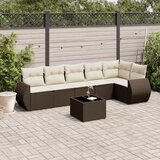  7-dijelni set vrtnih sofa od poliratana s jastucima smeđi | shoptok.hr