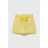 United Colors Of Benetton Dječje pamučne kratke hlače boja: žuta, s uzorkom, podesivi struk