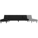 Raztegljiv kavč L oblike črn 255x140x70 cm žamet, (20656024) | Shoptok.si