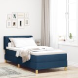  Postelja z vzmetnico z vzmetnico Modra 200 x 90 cm Poliester, (5000126674) | Shoptok.si