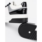 Shelvt Black and white sneakers with shimmering silver details | ePonuda.com