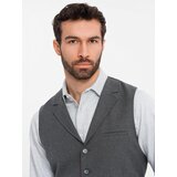 Ombre Men's suit vest with collar - graphite | Shoptok.si