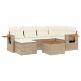 Maison Chic Seti vrtnega pohištva - Vrtna garnitura - Vrtni pohištvo set 7-delna z blazinami bež poli ratan, (21804348) | Shoptok.si