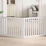  Vrata za pse s 2 panela sklopiva bijela 160 cm od drva topole | shoptok.hr