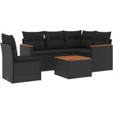 vidaXL 6-dijelni set vrtnih sofa s jastucima crni od poliratana | shoptok.hr