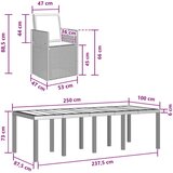  Komplet za jedilnico v vrtu z blazino 9 pcs Antracit PP, (5000334708) | Shoptok.si
