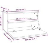  Zidni ormarić crni 60 x 30 x 35 cm od masivne borovine | shoptok.hr
