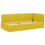 vidaXL Kutni okvir kreveta s uzglavljem Žuta 100 x 200 cm Baršun | shoptok.hr