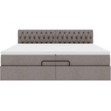 vidaXL Otomanski posteljni okvir z vzmetnico taupe 200x200 cm blago, (21670794) | Shoptok.si