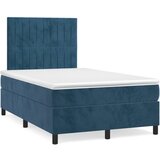 The Living Store Box spring postelja z vzmetnico temno modra 120x200 cm žamet - Box Spring Postelja, (21488511) | Shoptok.si