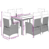  7-dijelni vrtni blagovaonski set sivi od poliratana Siva 150 cm table length | shoptok.hr