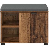  Klupa za hodnik s jastukom s policom Staro drvo 60 x 38 x 46 cm | shoptok.hr