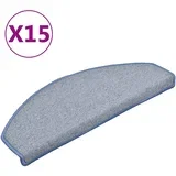 Preproga, Ruge za stopnice 15 kosov svetlo sive in modre 65x24x4 cm, (22120485)
