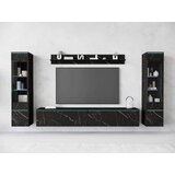 Livetastic Dnevni Regal Vera, Črna Marmorirana, 4-Delno, Led | Shoptok.si
